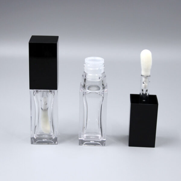 6.5 ml Empty Thick-Wall Square Lip Gloss Tube Clear PETPETG Container