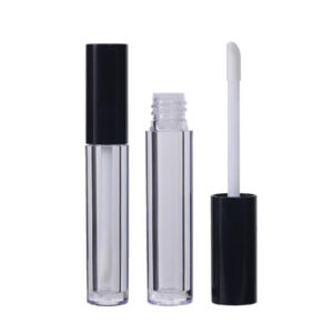 3.3ml Empty Round Lip Gloss Tube – Clear PETG, Slim Wand, Wholesale
