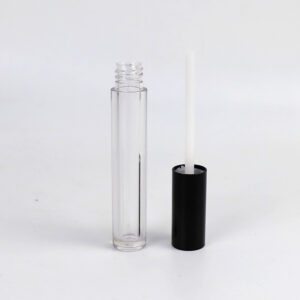 4ml Empty Round Lip Gloss Tube – Clear PETG, Doe-Foot Wand, Wholesale