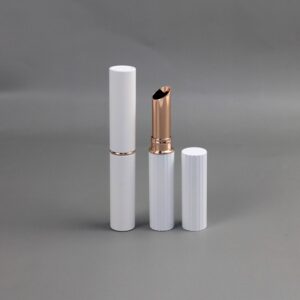 Slim Aluminum Lipstick Tube – Round Empty Case with Slant-Cut Opening